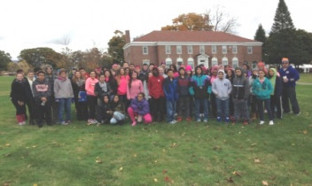 A group of children outside