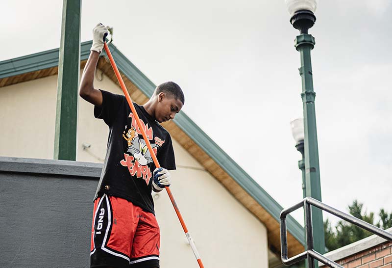 Boy Working in Oneida County Summer Youth Employment Program