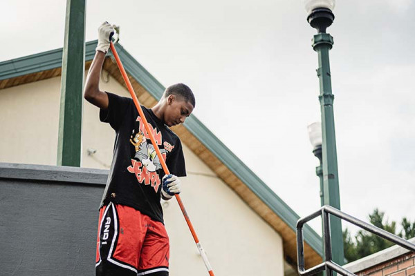 Boy Working in Oneida County Summer Youth Employment Program