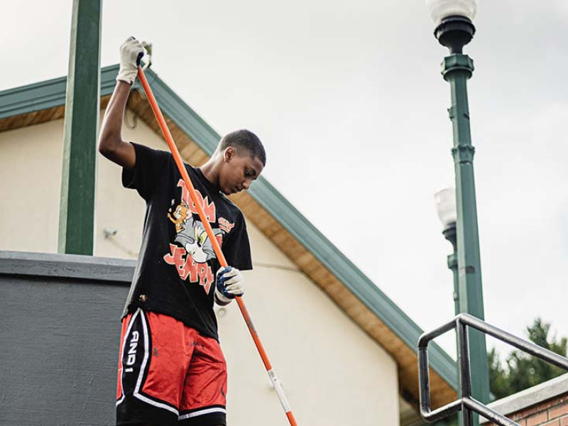 Boy Working in Oneida County Summer Youth Employment Program