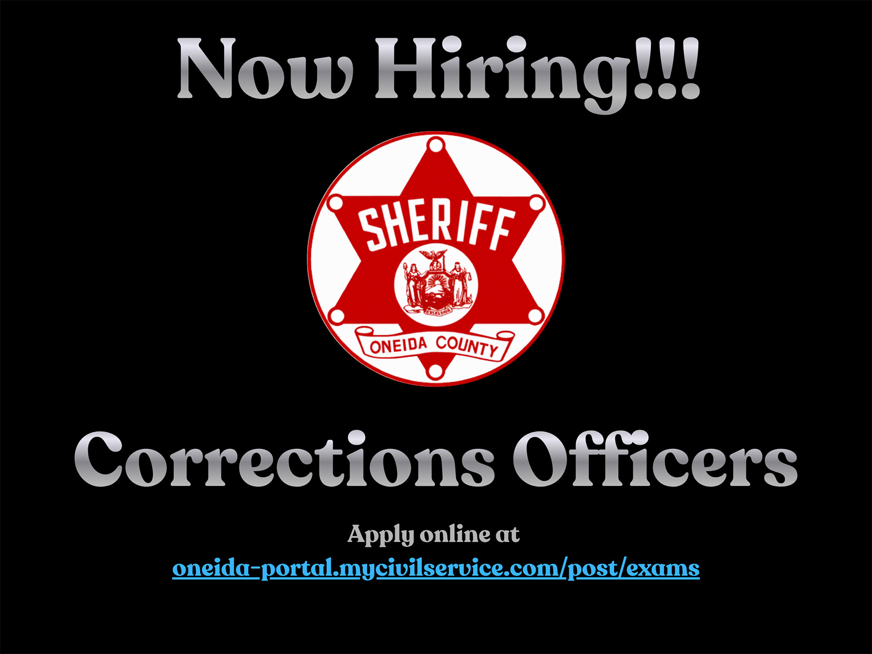 Now Hiring - Corrections Officers
